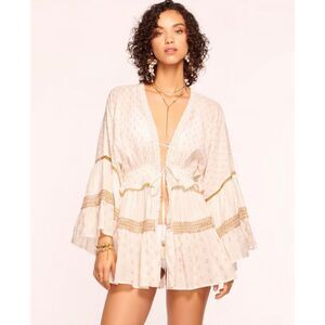 Ramy Brook Maxine Lurex Coverup Mini Dress Model … - image 1